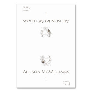 Wedding Place cards-Pork Icon-Flowers with a Heart Table Number
