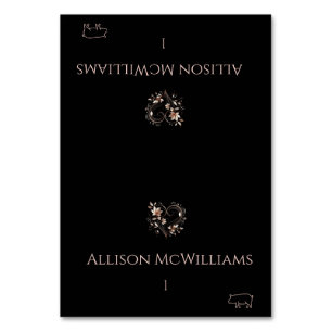 Wedding Place cards-Pork Icon-Rose Gold Flowers Table Number