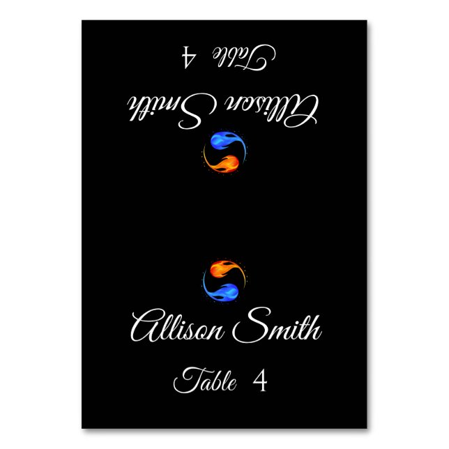 Wedding Place Cards-Twin Flames- Table Number (Front)