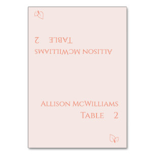 Wedding Place cards-Vegetarian-Blush Table Number