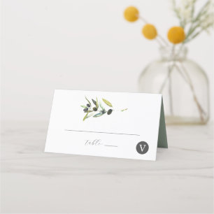 Wedding Place Cards Watercolor Olive Branch