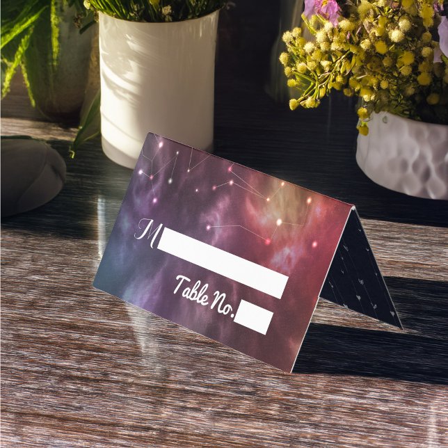 Wedding Place Escort Card Table Number Galaxy Star (Creator Uploaded)