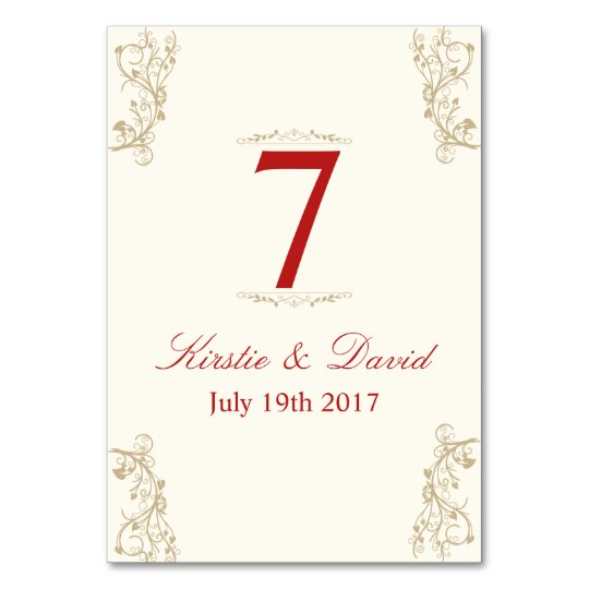 Wedding Place Marker Card with ornate graphics