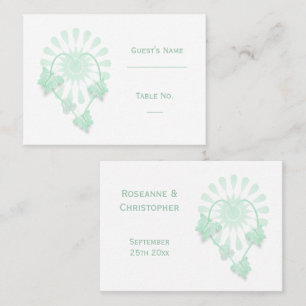 Wedding Place Setting Card Peppermint Butterflies