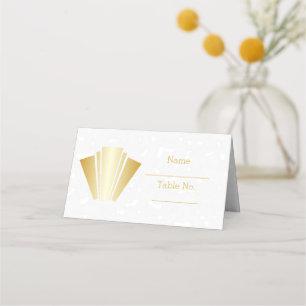 Wedding Place Setting Gold Art Deco Design Place Card