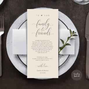 Wedding Place Setting Thank You Modern Classy Card