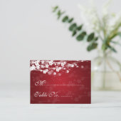 Wedding Placecards Cherry Blossom Red (Standing Front)