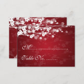 Wedding Placecards Cherry Blossom Red (Front/Back)