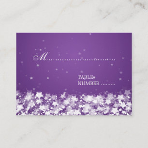 Wedding Placecards Dazzling Stars Purple