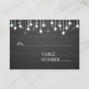 Wedding Placecards Shimmering Stars Black