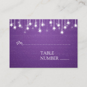 Wedding Placecards Shimmering Stars Purple