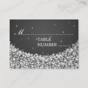 Wedding Placecards Star Sparkle Black