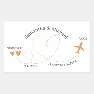 Wedding Plane Flight Travel Lover Sticker