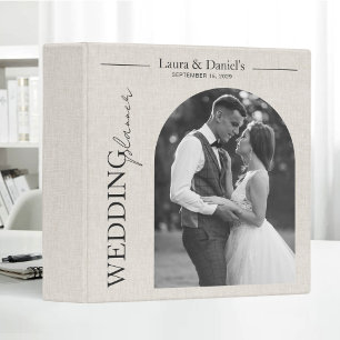 Wedding Planner Beige Linen Personalized Photo Binder