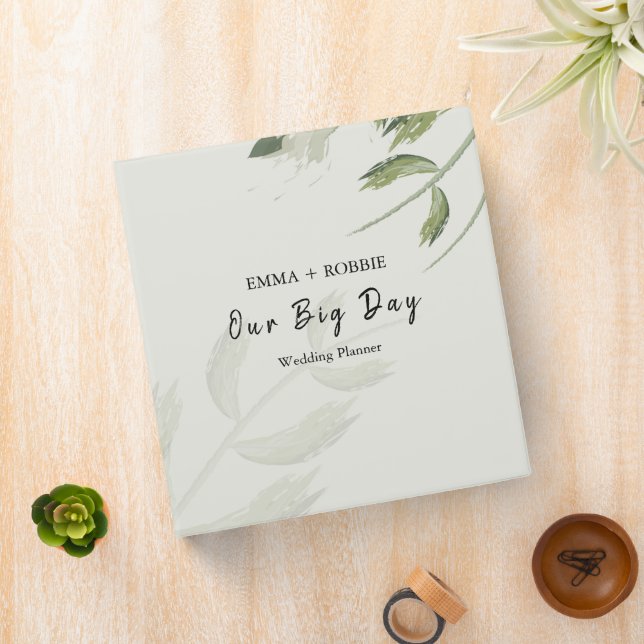 Wedding Planner Binder Custom Name Greenery Gift (In Situ)