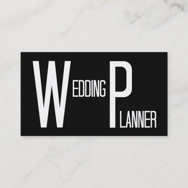 Wedding Planner Black Simple Business Card (Front)