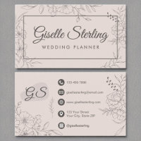 Wedding Planner Blush Pink Floral Line Art