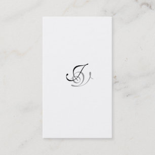 Wedding Planner Business Card Monogram Black White