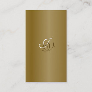Wedding Planner Business Card Monogram Gold White
