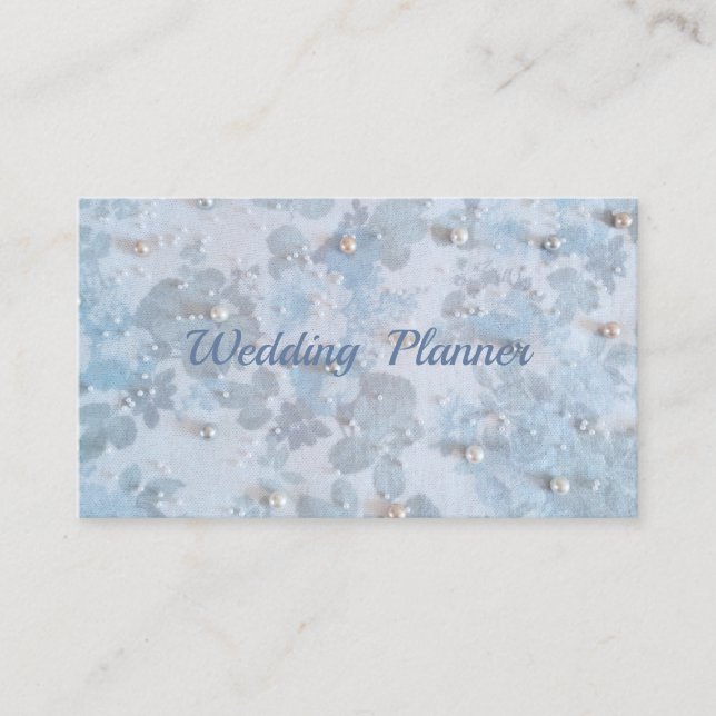 Wedding planner business card with pearls (Front)