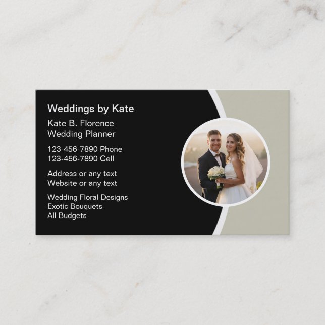 Wedding planner Carte de visite moderne (Devant)