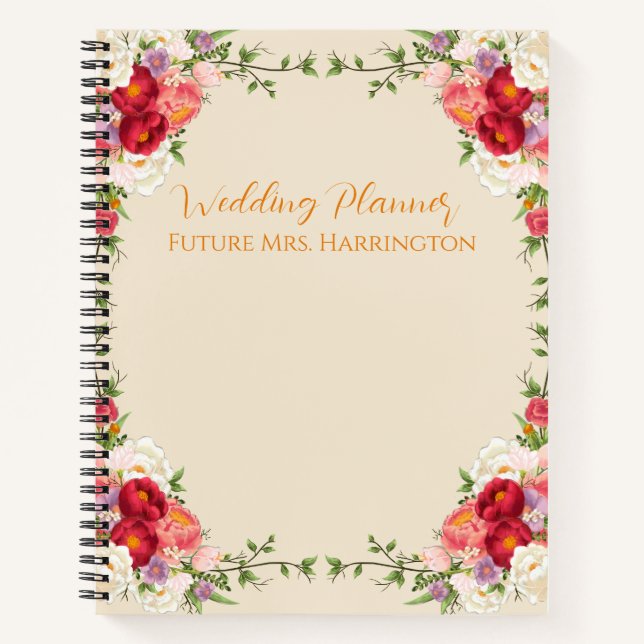 Wedding Planner Checklist Notebook with Name (Front)
