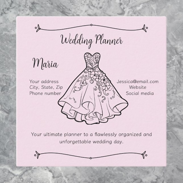Wedding Planner Coordinator Square Business Card (Creator Uploaded)