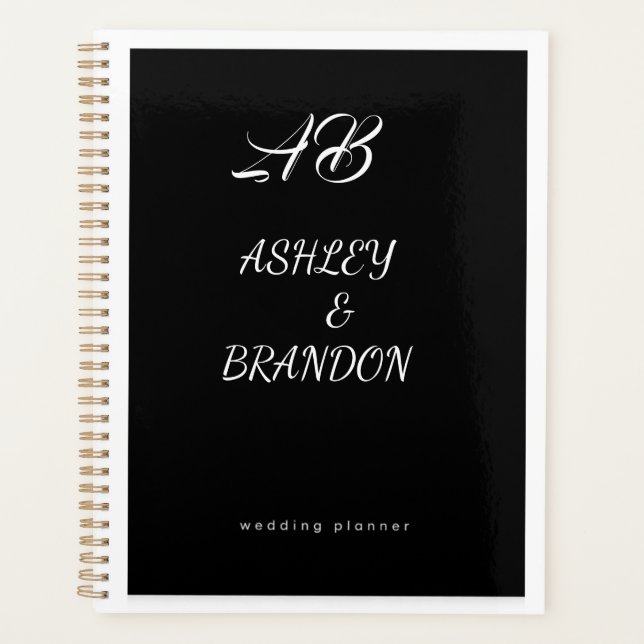  Wedding Planner Cover Black  Personalized Noteboo (Devant)
