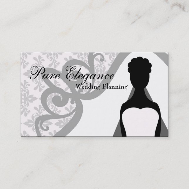 Wedding planner Damask Carte de visite (Devant)