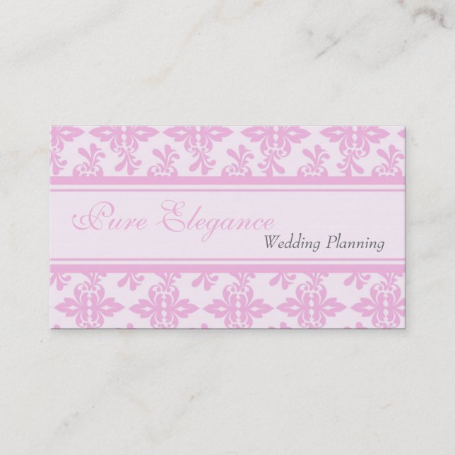 Wedding Planner Damask Filigree Business Card (Front)