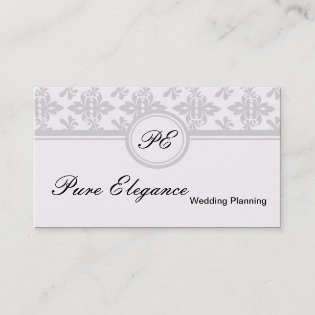 Wedding planner Damask Filigree Carte de visite (Devant)