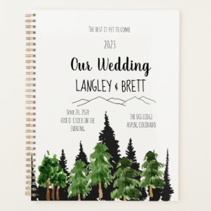 Wedding planner d'aquarelle de forêt rustique