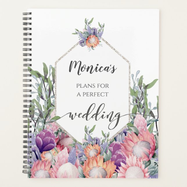Wedding planner d'aquarelle exotique tropicale Pro (Devant)