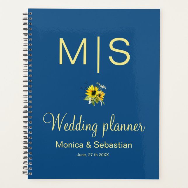 Wedding planner de tournesol bleu classique (Devant)