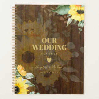 Wedding planner de tournesol rustique personnalisé
