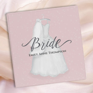 Wedding Planner Elegant Bridal Gown Pink Glitter Binder