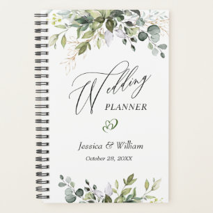 Wedding planner Eucalyptus Green Watercolor