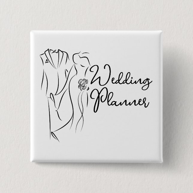 Wedding Planner For Hire 2 Inch Square Button (Front)