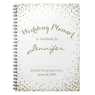 Wedding Planner Gold Confetti Notebook