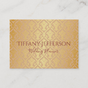 Wedding Planner Gold Damask Business Card