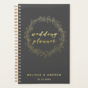 Wedding Planner - Grey & Gold Script Typography