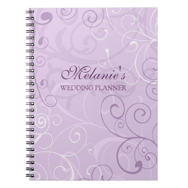 Wedding Planner Lavender Swirls Notebook (Front)