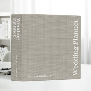 Wedding Planner Minimalist Linen Fabric Texture Binder