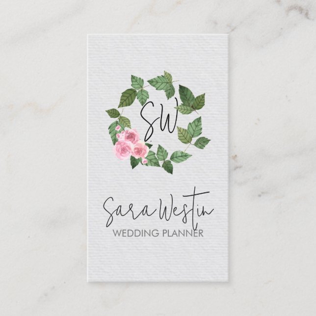 Wedding Planner Monogram Business Card (Front)