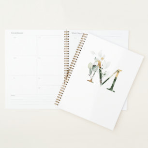 Wedding planner Monogramme M Élégante verdure