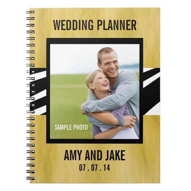 Wedding Planner Notebook Photo Zebra Yellow (Front)