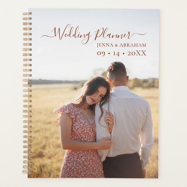 Wedding planner photo minimal en terre cuite Scrip (Devant)