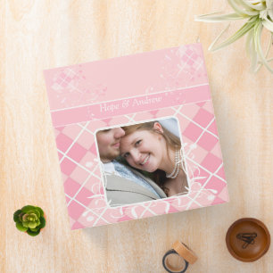 Wedding Planner Pink Argyle Heart Swirl-Your Photo Binder