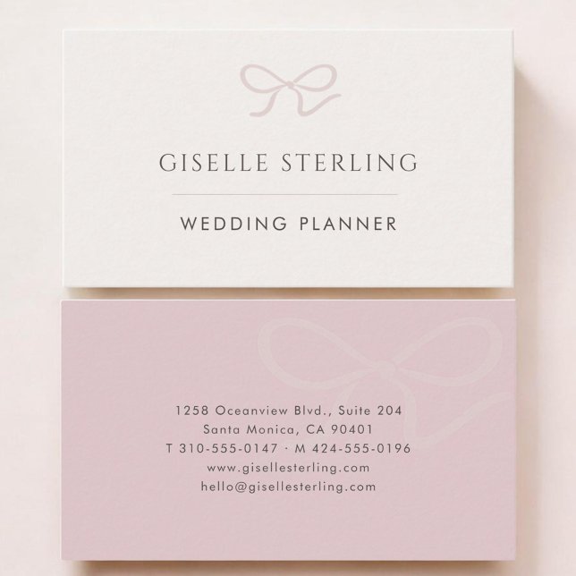Wedding Planner Pink Bow Business Card (Creator Uploaded)