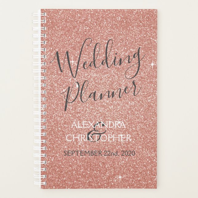 Wedding Planner Pink - Rose Gold Sparkle Glitter (Front)